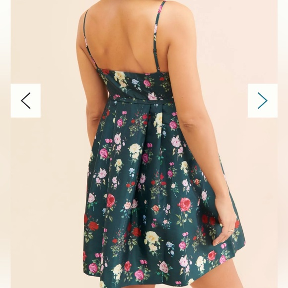 Rachel Antonoff x Nuuly Garden Party Green Floral Mini Dress SIZE 16 - Picture 2 of 8